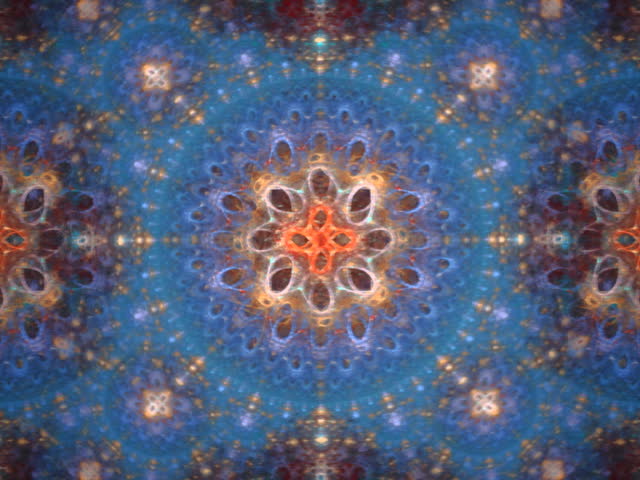 Decorative kaleidoscope mandala design seamless loop fractal (PAL format)
