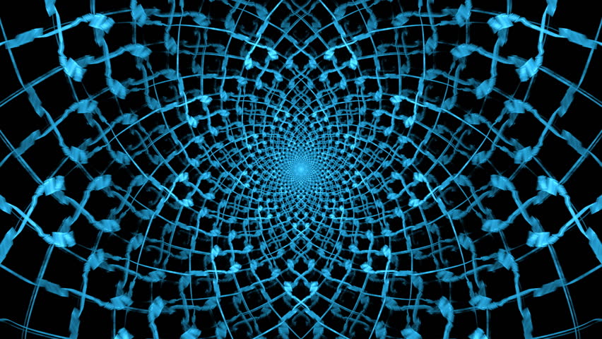 Blue line kaleidoscope mandala seamless loop