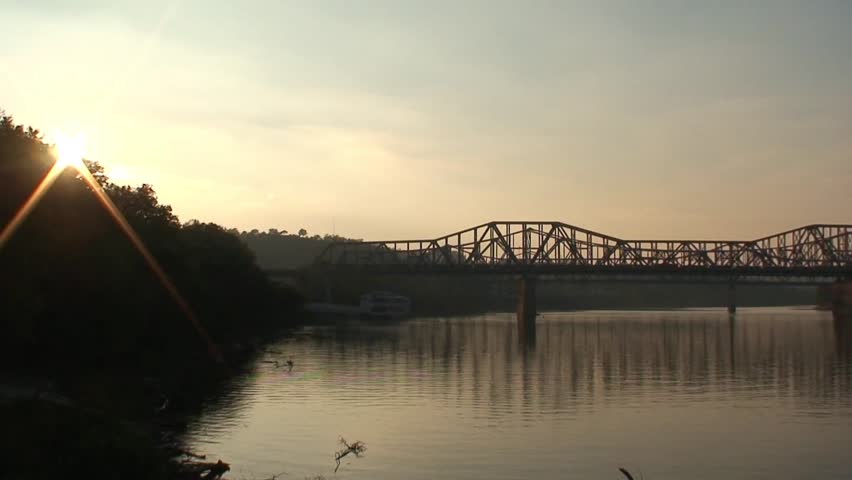 Brent Spence girder style bridge over the River Ohio between Cincinnati and Kentucky.