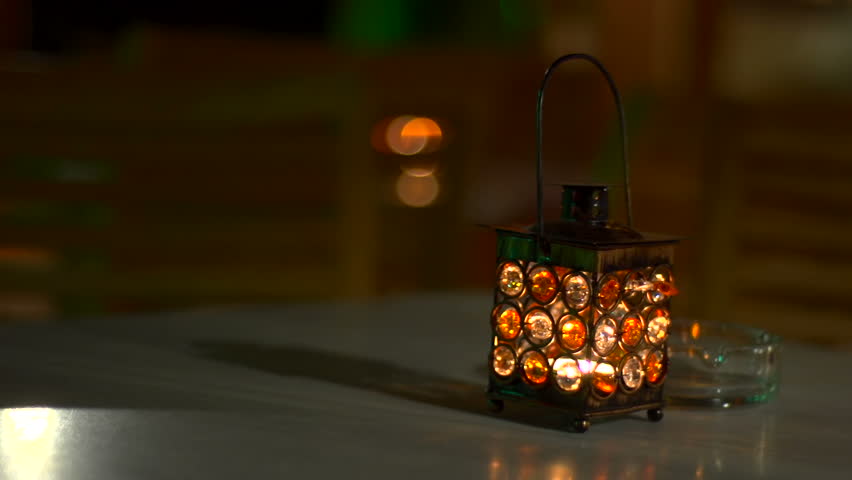 Beautiful candle lights in pitch black night