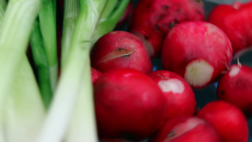 Radish and spring onion