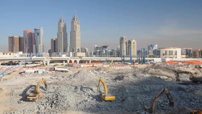 Construction site in Dubai Pearl, January 2009