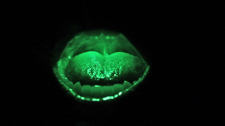 Funny mouth shouts in pain with a mixed emotion of anger and fear, maybe afraid of the dentist.