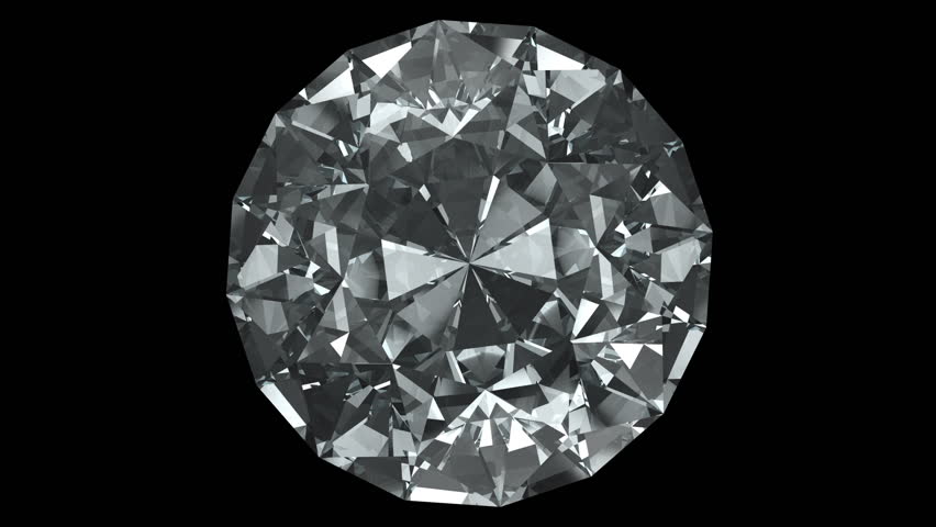Big spinning diamond on black background - loopable 3d animation