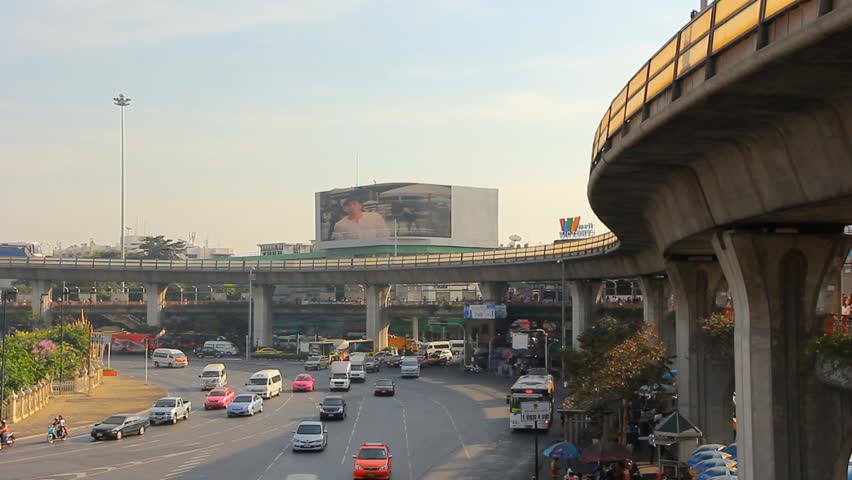 BANGKOK, 9 JAN: view over the Victory Monument area, one of the central transport hubs in Bangkok City, on 9 January 2013 in Bangkok, Thailand