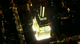 New York - August 20, 2012: Aerial view Empire State Building illuminated at night, Manhattan, New York