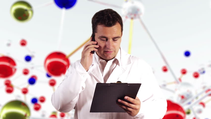 Young Scientist Documents Phone Molecules Background