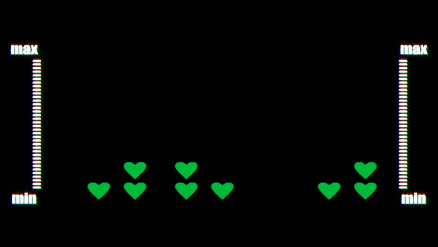 Color animation of hearts moving imitating a volume equalizer.  