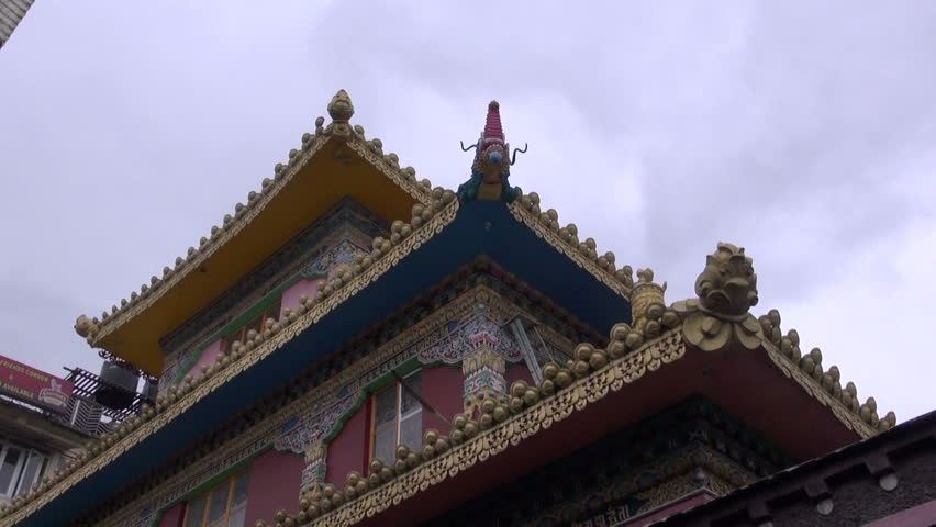 buddhist temple decorations in Dharamsala, India