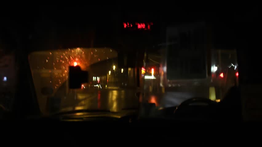 Night Moving Taxi Timelapse