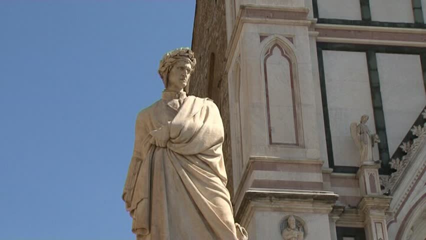 FLORENCE - SEPTEMBER 9 : The famous poet Dante Alighieri's statue in Piazza Santa Croce on September 9, 2011 in Florence, Italy. 