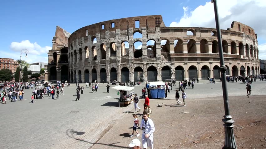 ROME - APRIL 8: Tourists visit Colosseum on April 8, 2012 in Rome. According to Euromonitor, Rome is the 3rd most visited city in Europe (5.5m international tourist arrivals 2009)