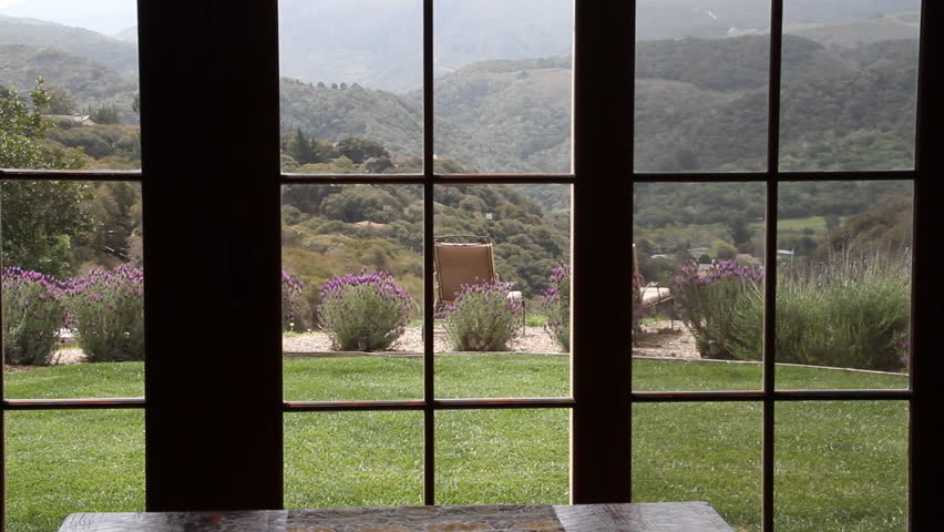 view through window to Green Valley below