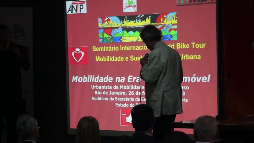 RIO DE JANEIRO-FEB 26: Nazareno Stanislau Affonso speaks at the X International Seminar at World Bike Tour Tour Rio de Janeiro on February 26, 2013 in Rio de Janeiro, Brazil