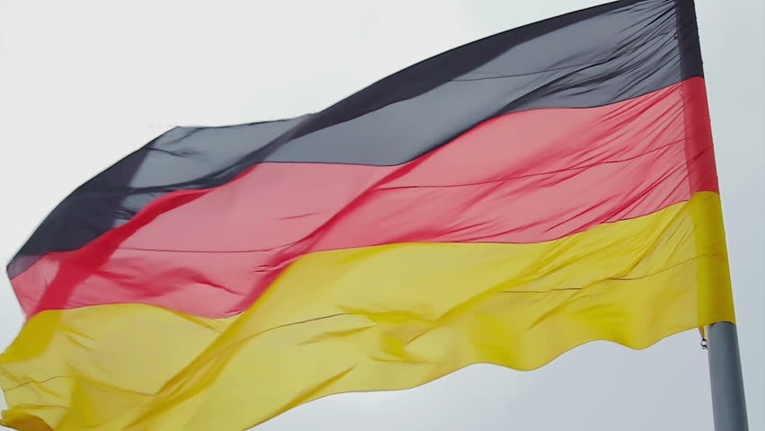 Slow motion of German flag waving