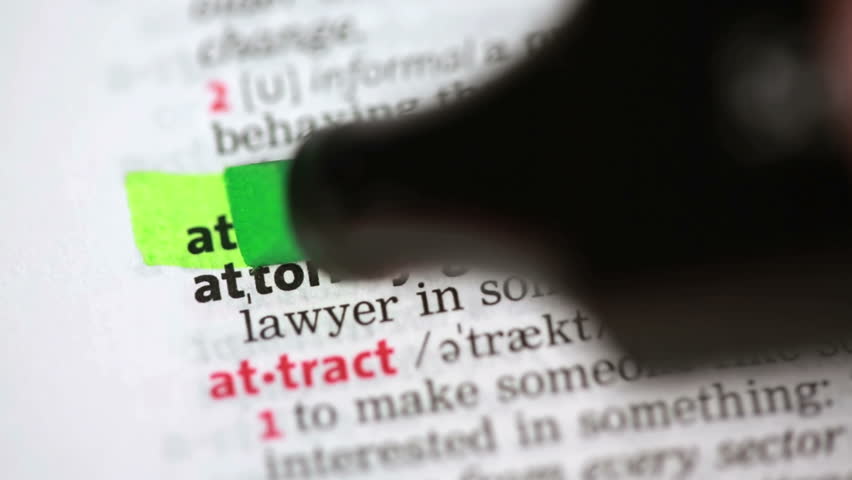 Definition of attorney highlighted in the dictionary