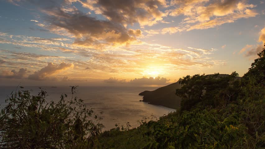 Sunrise over Harbor in St Thomas, USVI