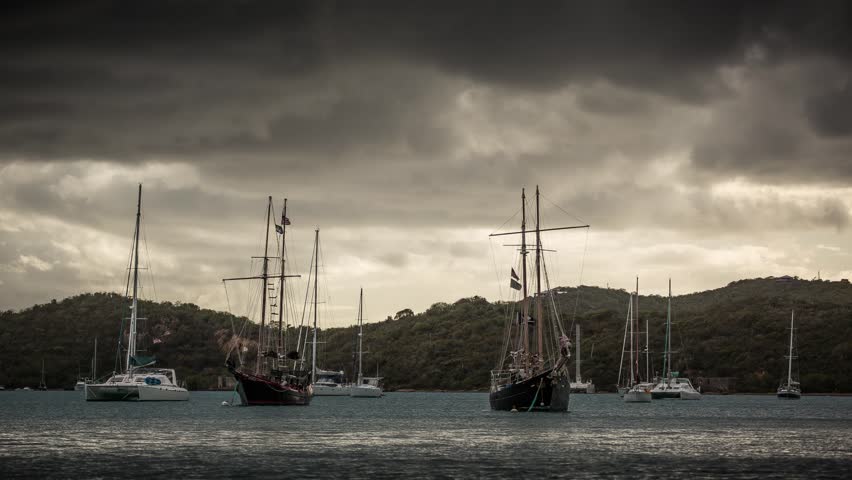 Boats Mooring in Harbor in St Thomas, USVI