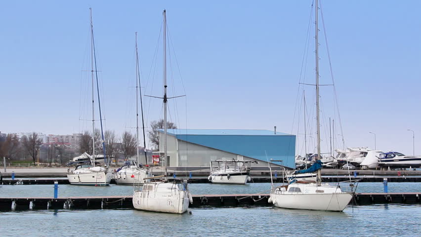 Yacht marina - Scenic view of yachts moored in marina