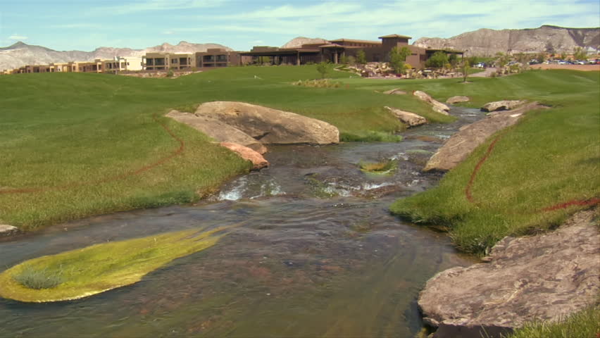 stream flows through golf course