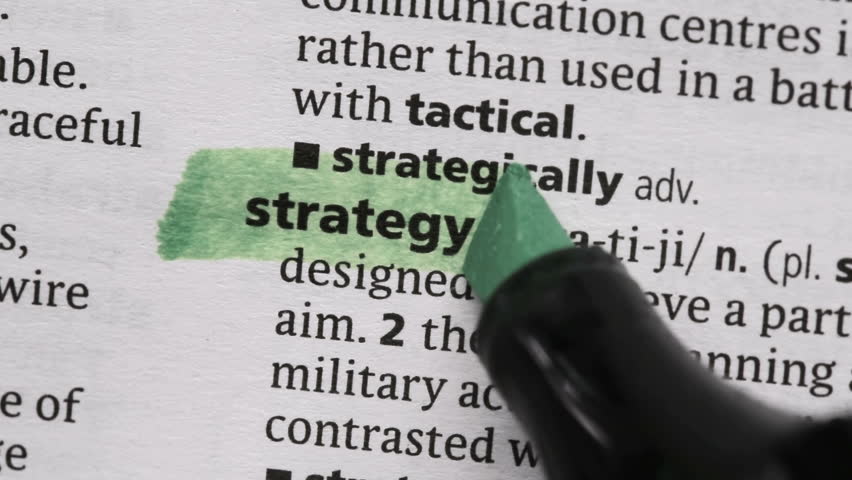 Strategy highlighted in green in the dictionary