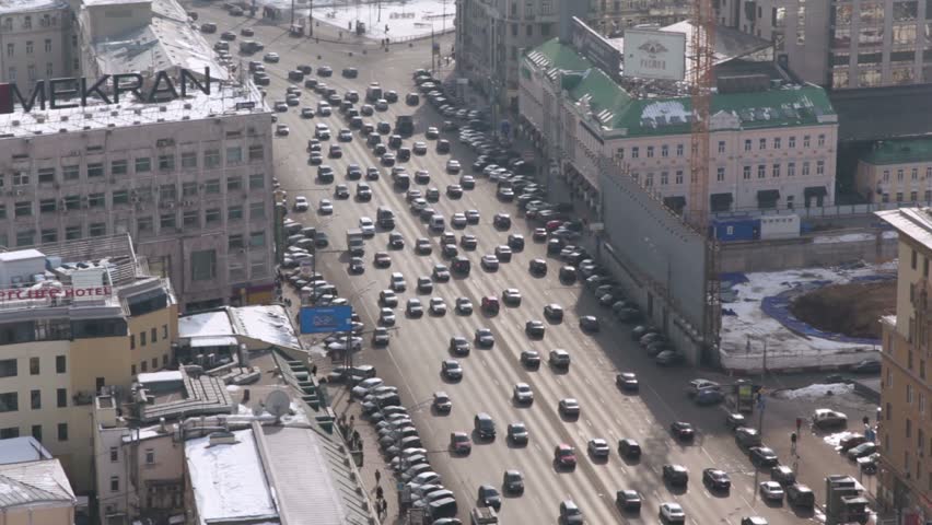 MOSCOW - DEC 3: Day traffic on Garden Ring, on Dec 3, 2012 in Moscow, Russia.