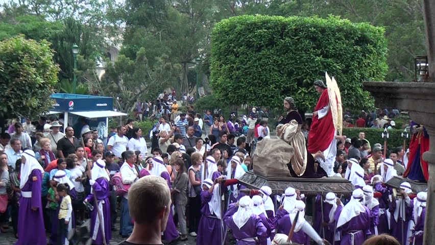 ANTIGUA - MARCH 29: Easter celebration and parade on Good Friday, March 29, 2013 in Antigua, Guatemala.