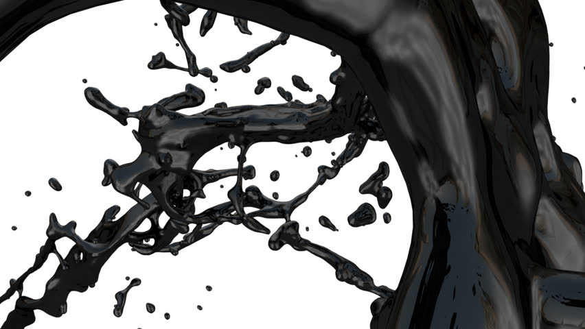 black paint splash in slow motion, isolated on black (FULL HD)