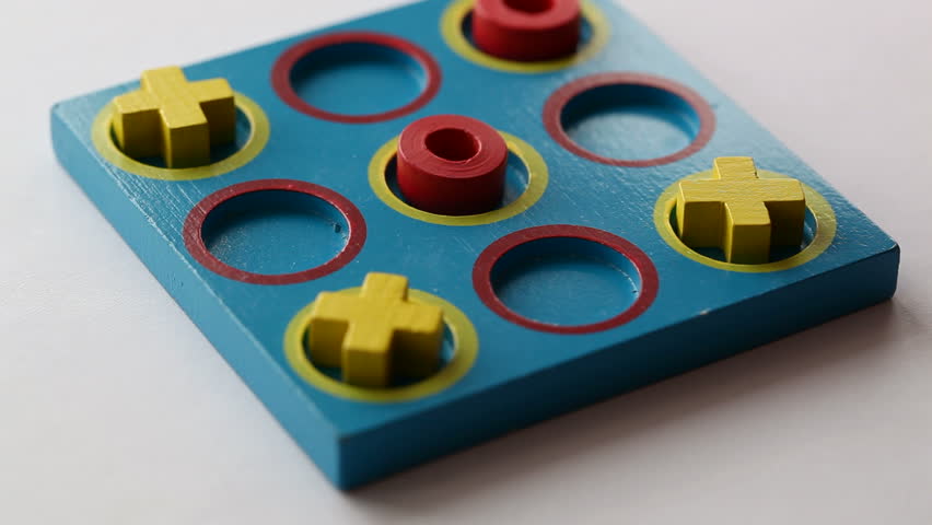 Two peoples play tic-tac-toe. HD video