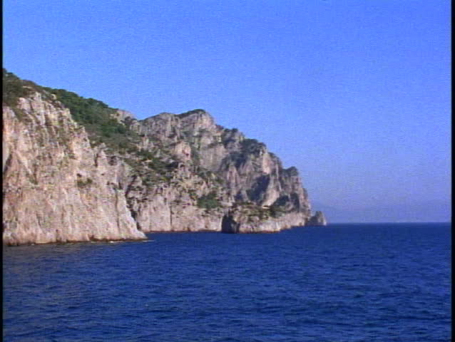 Isle of Capri, end of the Island, POV passing to open sea
