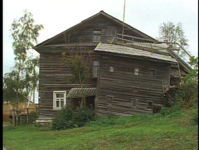 Russia, Peasant Village, dilapidated house, falling down