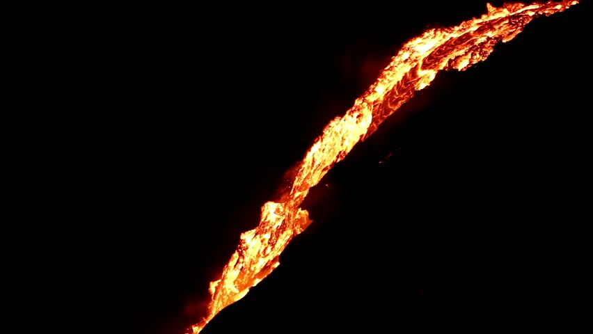 Lava flow at night, Hawaii