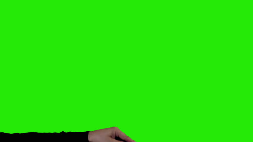 3 in 1 (small, medium and large distance). Men's hands in a black sweater are clapping film clapboard (film slate) on green chroma key