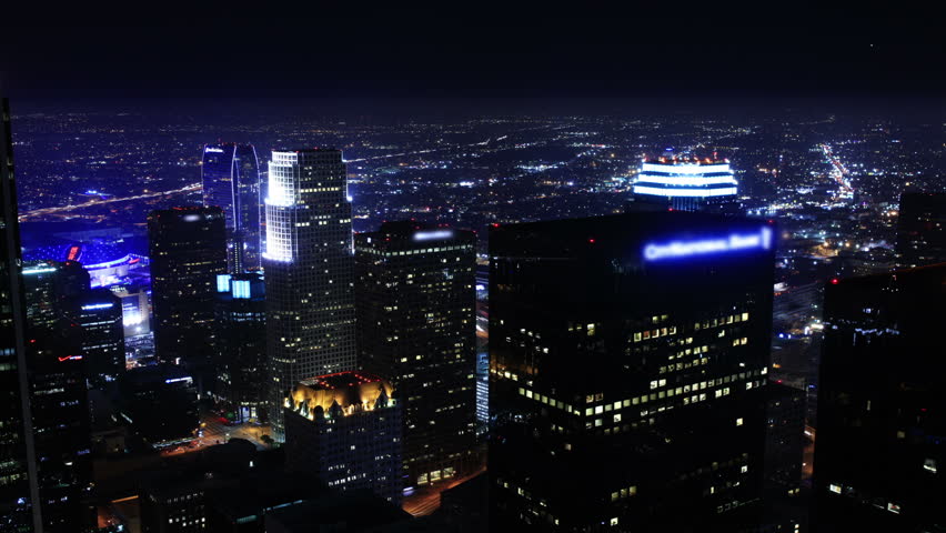 Night Cityscape Timelapse 132 Los Angeles Downtown Traffic Loop