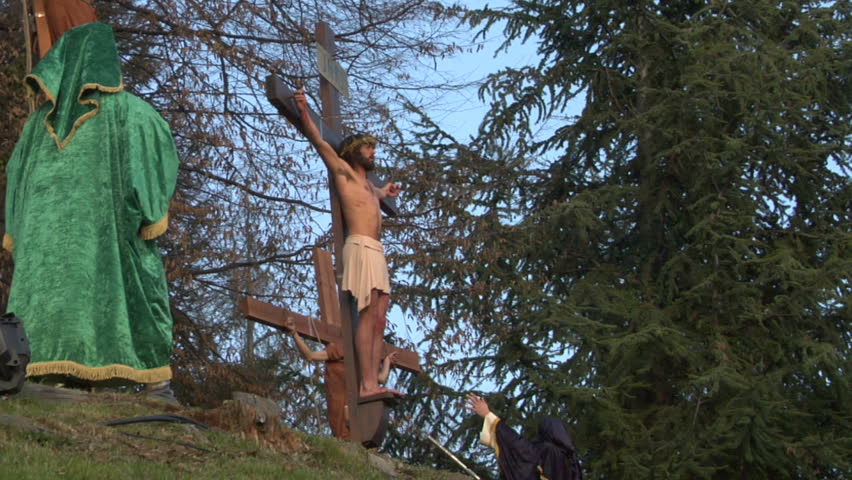 ROMAGNANO SESIA, ITALY - march 31: Via Crucis (Way of the Cross). Representation of Jesus crucifixion on March 31, 2013 in Romagnano Sesia, Italy