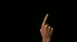 Isolated touch screen finger gesture of swiping left to right 