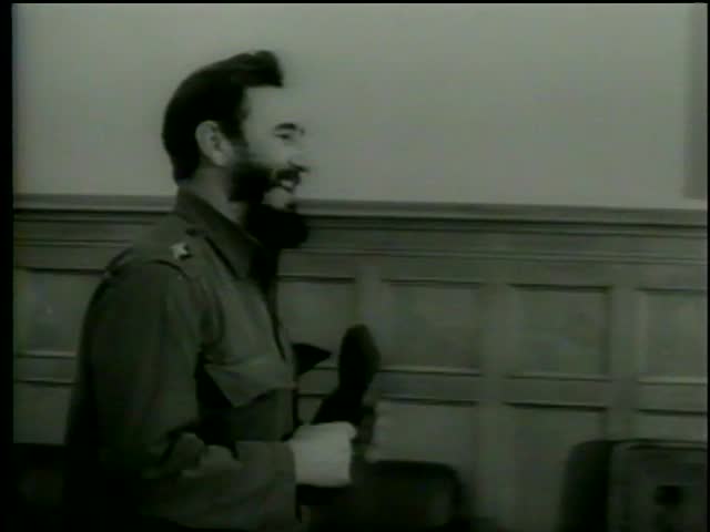 Prime Minister of Cuba Fidel Castro meets First Secretary of the Communist Party of USSR Nikita Khrushchev in Moscow circa 1964-MGM PICTURES, UNIVERSAL-INTERNATIONAL NEWSREEL, USA, filmed in 1964