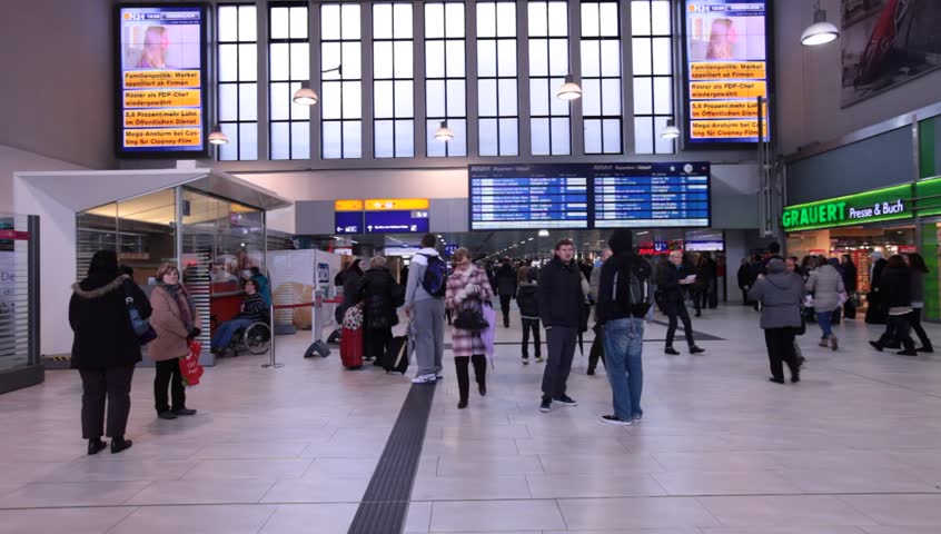 DUSSELDORF, GERMANY â MARCH 8: The Central station offers all modes of rail transport and is frequented by more than a quarter million passengers per day. March 8, 2013,  DÃ¼sseldorf, Germany
