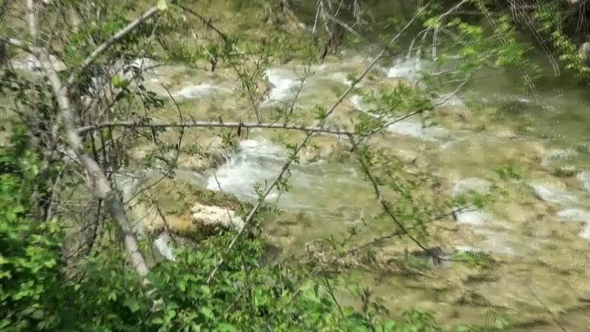 Fast mountain river. Alps, Italy