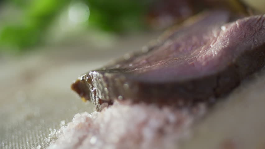 cooking meat delicacies cut the steak sequence