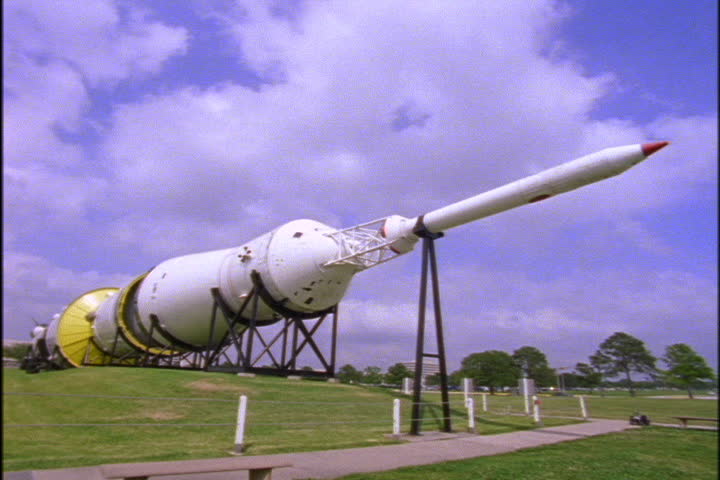 JOHNSON SPACE CENTER, HOUSTON, TEXAS - APRIL 28, 1999: Retired Saturn rocket.