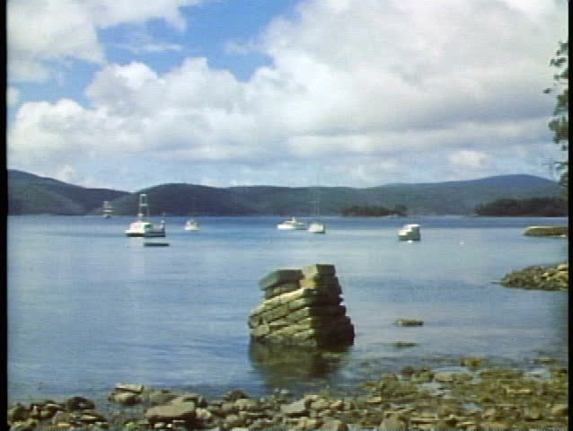 Port Arthur, cove harbor, pan right, quiet, calm, Tasmania, Australia