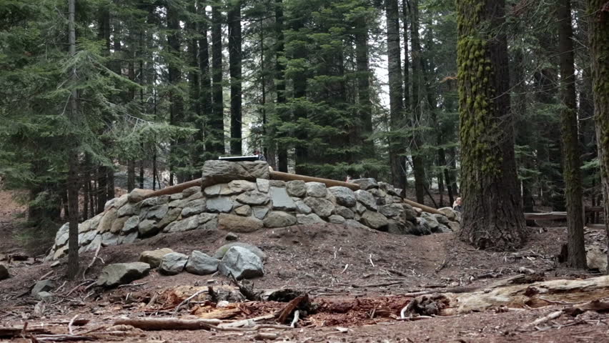 Sequoia National Park trail lookout redwood forest. Sierra Nevada mountains California. Established 1890. The park spans 404,063 acres. Famous giant sequoia trees,  the largest trees on Earth. 