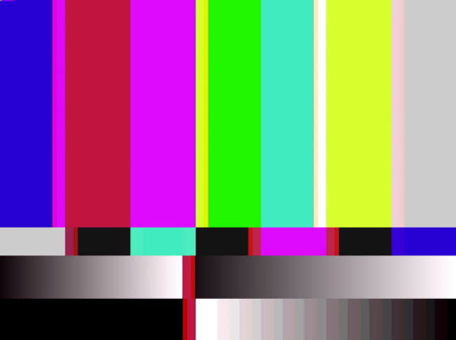NTSC - Motion 854: TV color bars malfunction with TV noise (Loop).