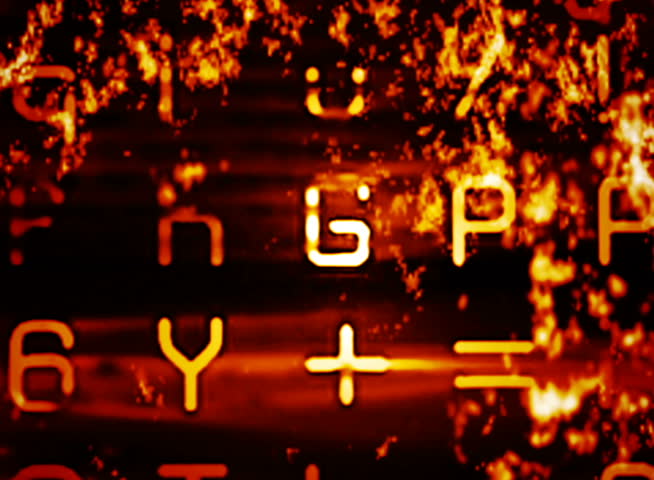 PAL - Motion 867: Streaming digital data forms flicker, shift and pulse (Loop).