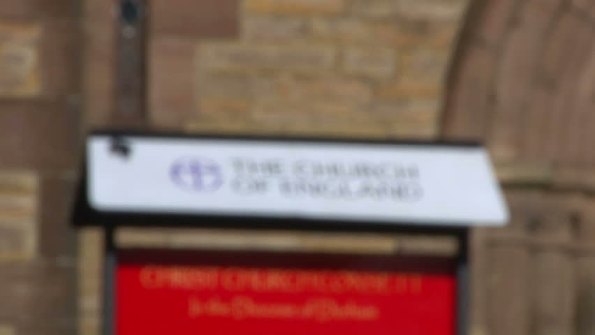 A sign indicating a Church of England church in County Durham.