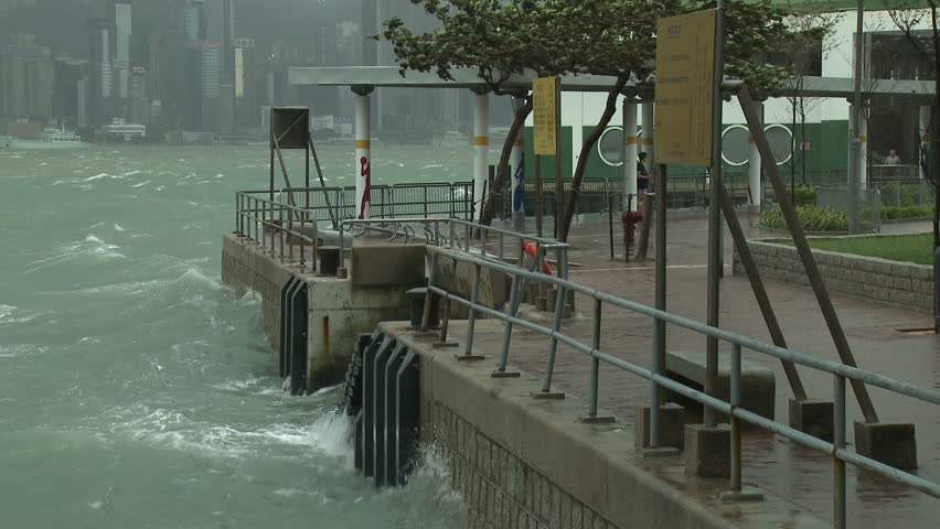 Stormy Seas Lash Waterfront During Tropical Storm - Full HD 1920x1080 30p shot on Sony EX1.
