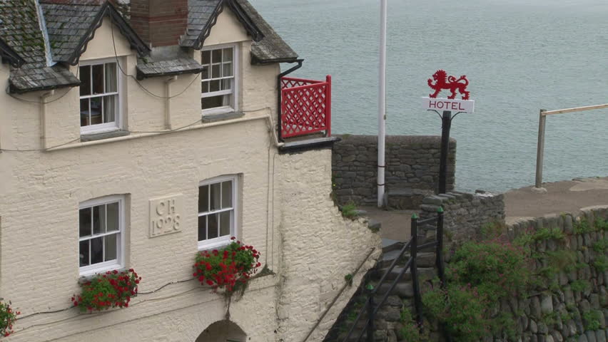 DEVON, UK - SEPTEMBER 2012:The Red Lion Hotel by the Atlantic Ocean in the picturesque village of Clovelly in Devon.