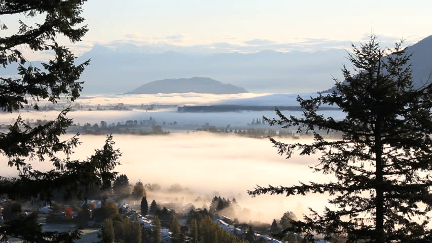Fog, Fraser Valley, British Columbia. Fog blankets the Fraser Valley near Vancouver and Abbotsford, British Columbia, Canada.
