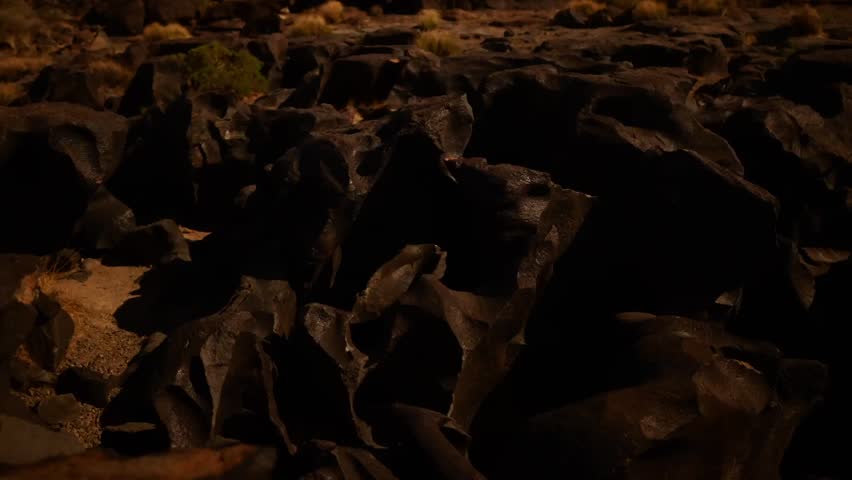 Astrophotography Time Lapse Moonlight on Volcanic Rock